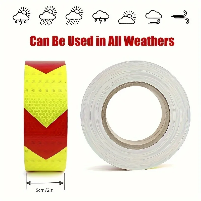 High-Visibility Reflective Safety Tape - Ensures Nighttime Protection for Vehicles, Trailers & Signs - Durable Weatherproof Film