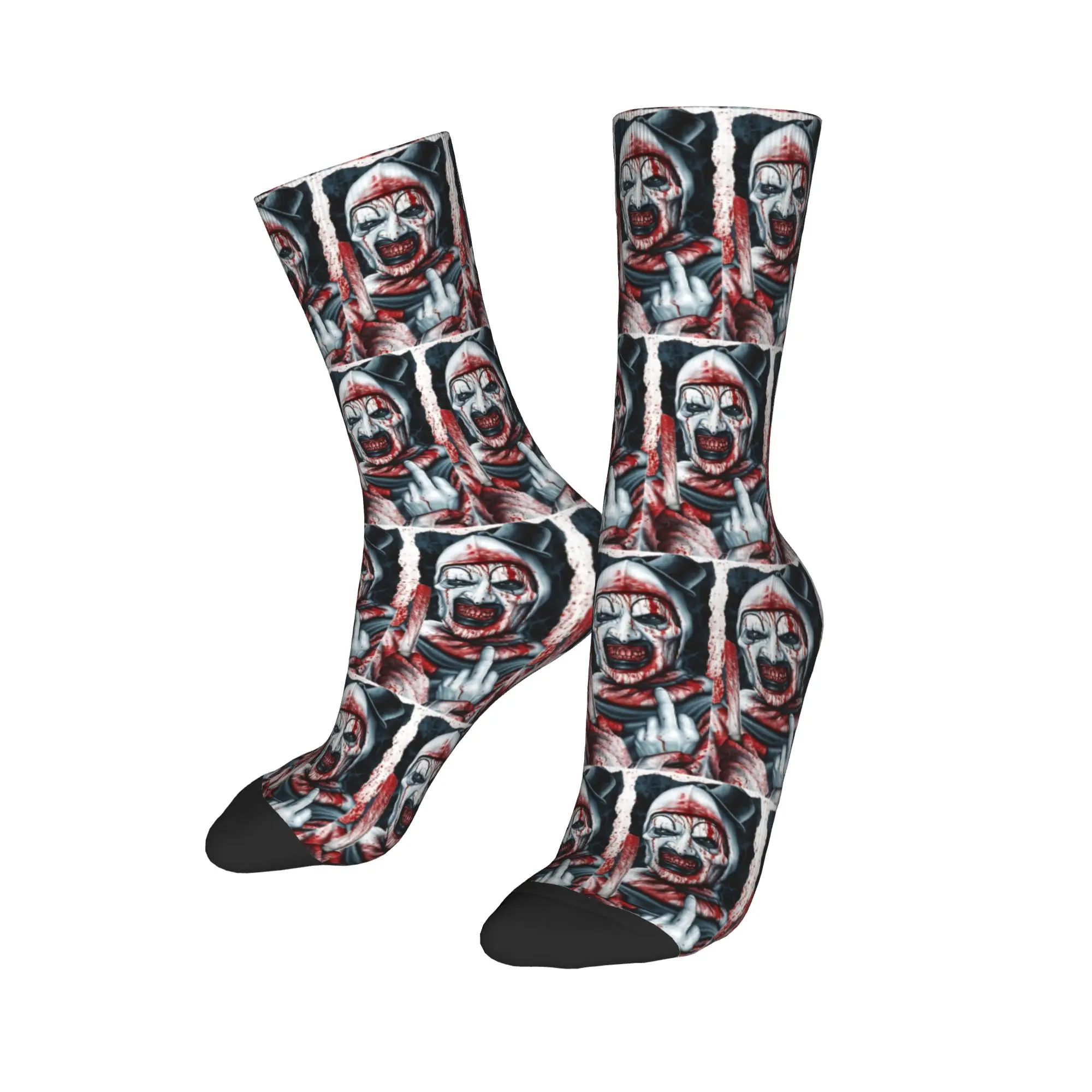 The Terrifier Art The Clown Socks Men Women Polyester Casual  Socks Harajuku Spring Summer Autumn Winter Middle Tube Socks Gifts