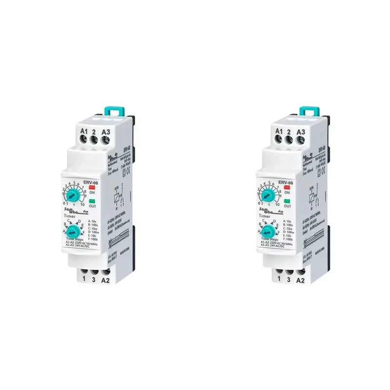 ABMI-2X ERV-08 On Delay Multifunctional Time Relay Electronic Adjustable (0,1Sec.-100 Hours),