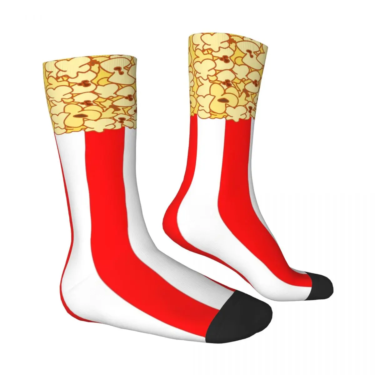 Buttered Popcorn Stripe Unisex Winter Socks Running Happy Socks Street Style Crazy Sock