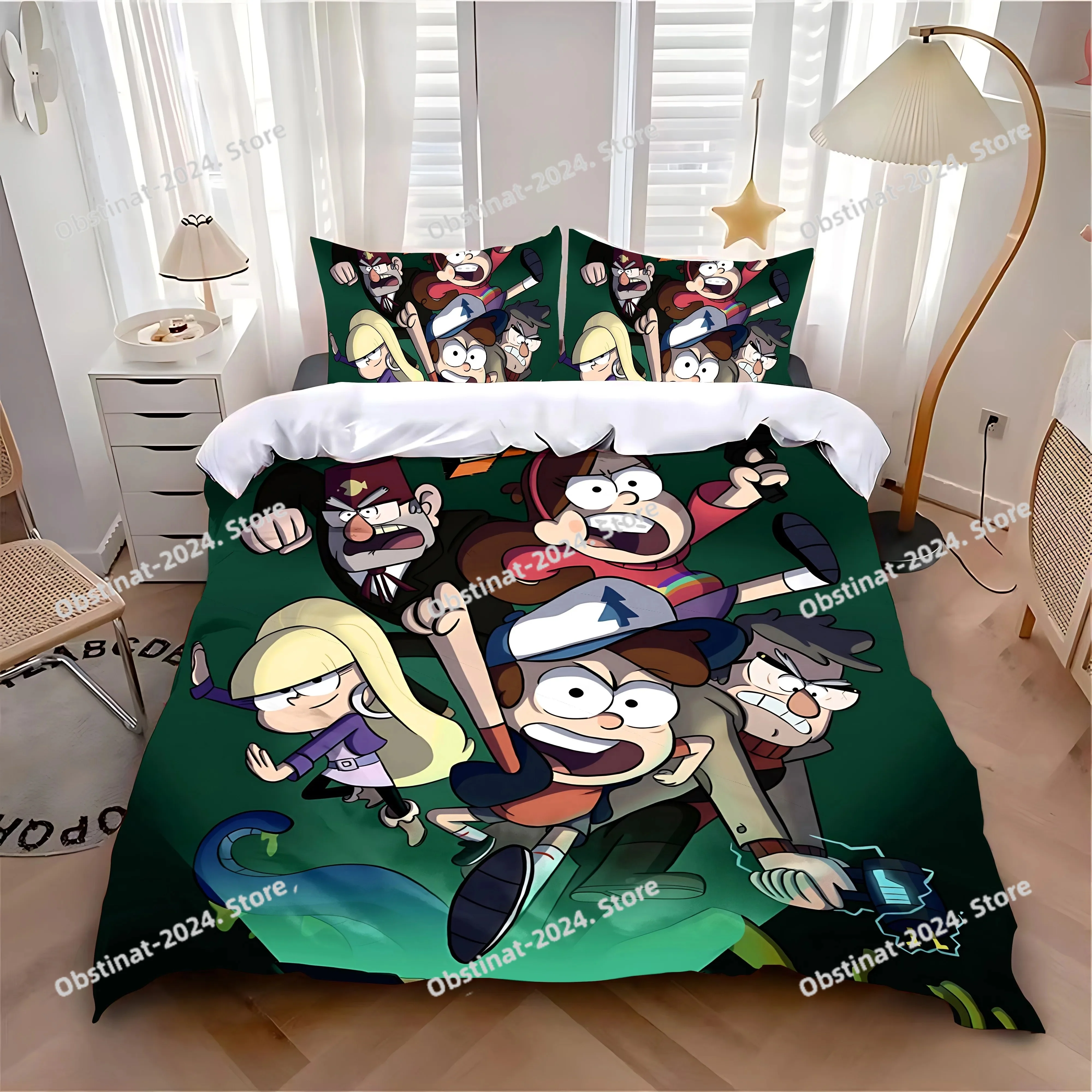 

Duvet Cover Pillowcase Bedding Set Game G-Gravities F-Falls Adult Boy Girl Bedroom Decoration Children Single Double Large Size