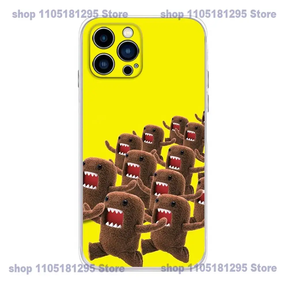 Милый чехол для телефона Domo-kun для iPhone 17,16,15,14,13,12,11 X,Plus,Pro,Max,XR,Plus,E,Mini, прозрачный мягкий чехол