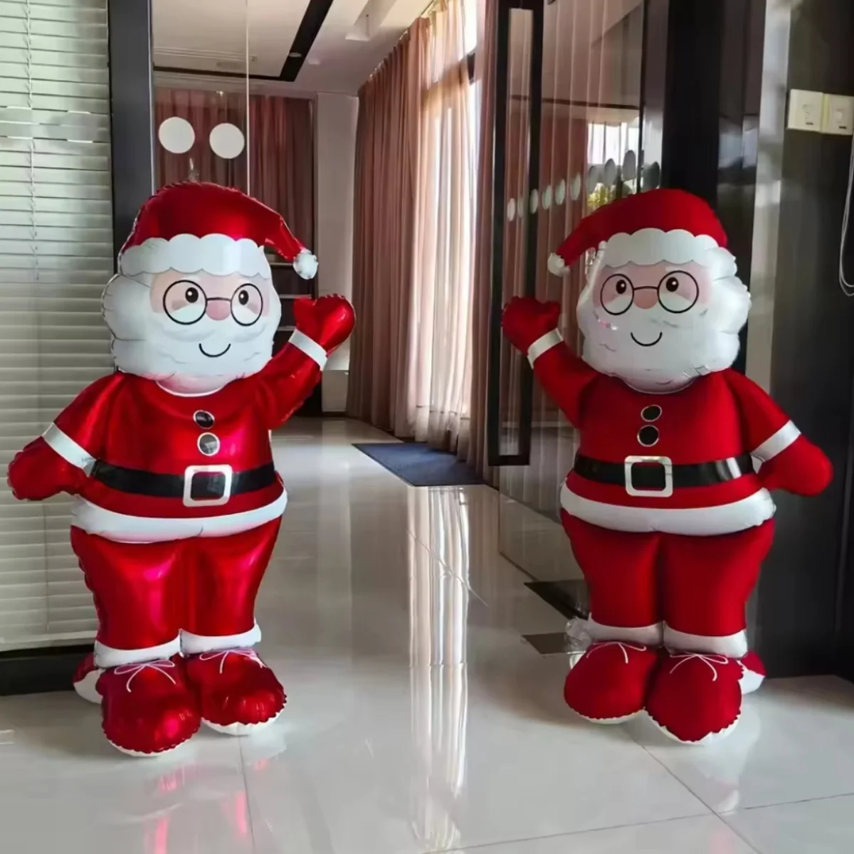 1/2 قطعة بالونات سانتا فويل - 61 بوصة حفلات عيد الميلاد ذاتية الغلق للعام الجديد مثالية لتزيين العطلة