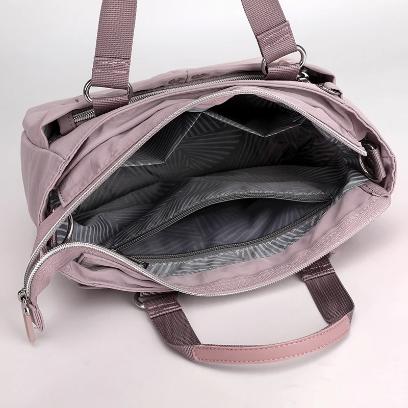 Casual Solid Color Women Bags Nylon Cloth Lady Messenger Bag Top Handle Bags High Quality Durable Waterproof Crossbody Bags