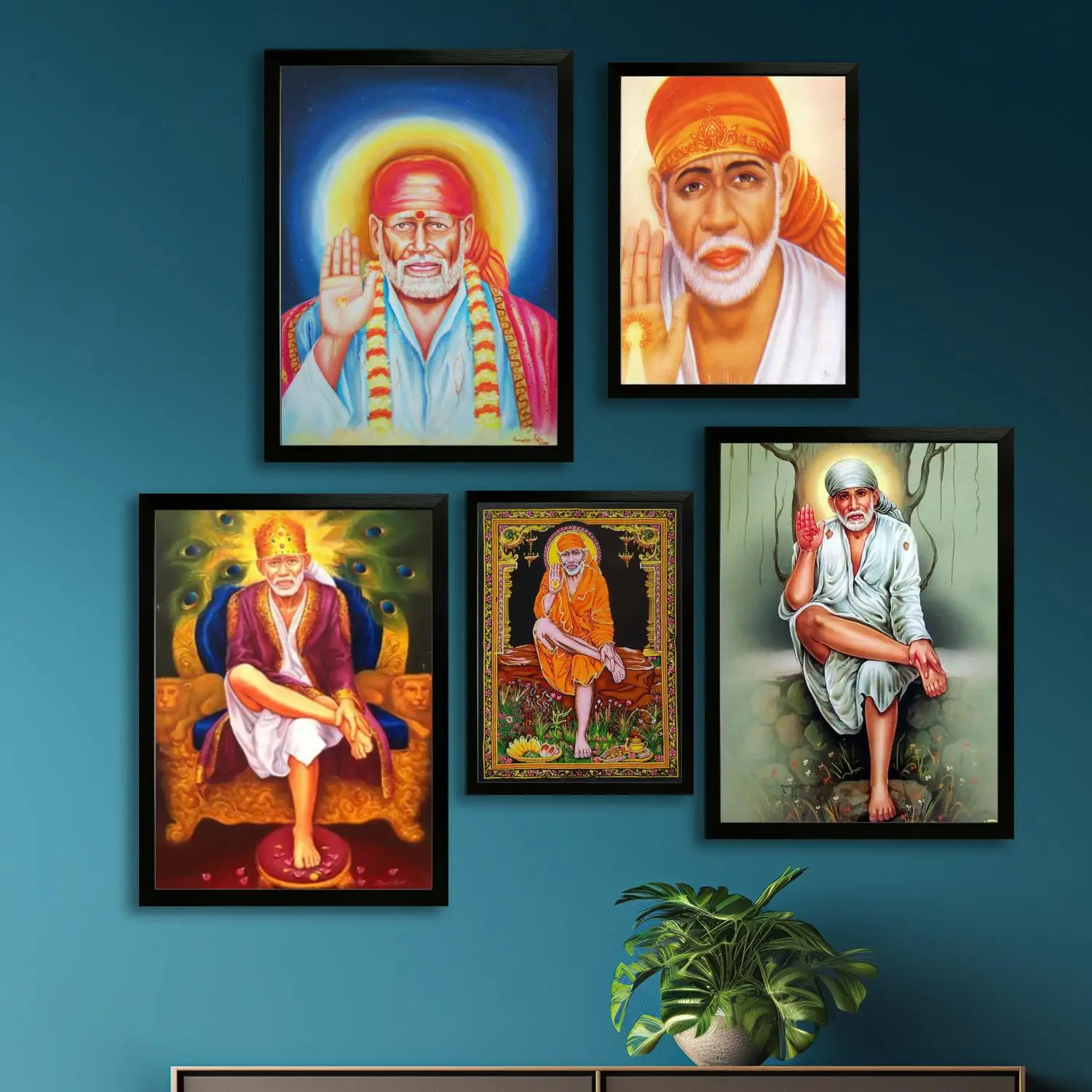 Póster artístico en lienzo de sai baba y arte de pared, impresión de imágenes, decoración moderna para dormitorio familiar, carteles, pintura decorativa