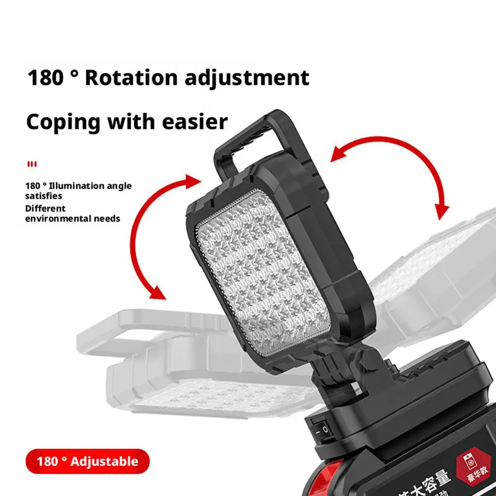4 بوصة اللاسلكي LED ضوء العمل لماكيتا 14.4 فولت-18 فولت بطارية ليثيوم أيون فانوس مصباح يدوي خارجي التخييم مصباح الطوارئ #6