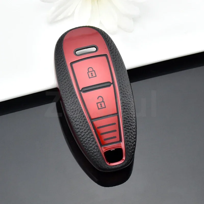 Auto Shell Fob Holder For Suzuki Vitara Swift Ignis Kizashi SX4 Baleno Ertiga 2019 TPU Leather Car Key Case Cover Accessories