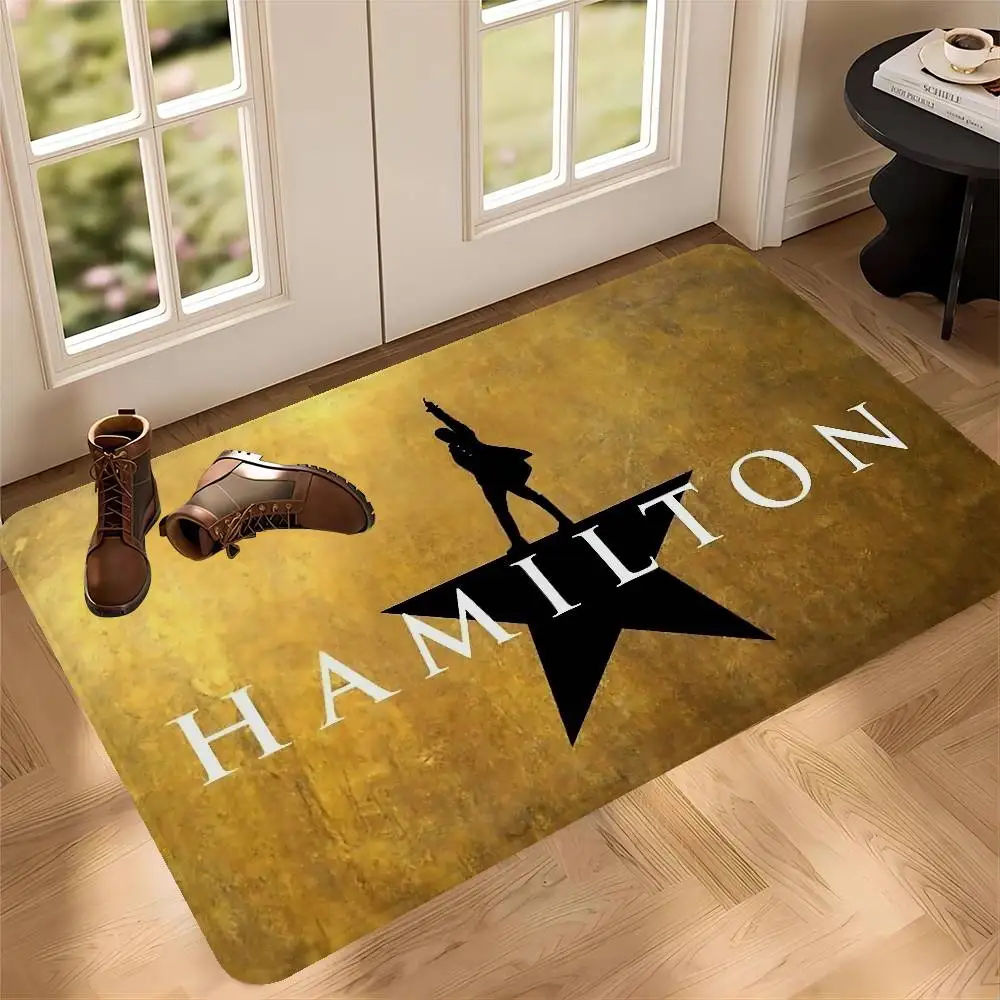Classic Musical Theater H-Hamilton Hallway Carpet Washable Non-Slip Living Room Sofa Chairs Area Mat Kitchen Doormat Area Rug