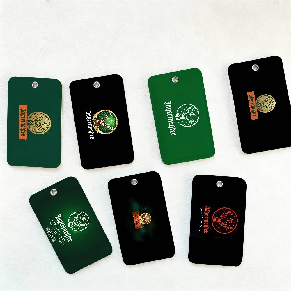 Fashion Drinks J-Jagermeisters Style PU Access Card Holder With Keychain - Executive Protection For Bank Card,Subway, Bus