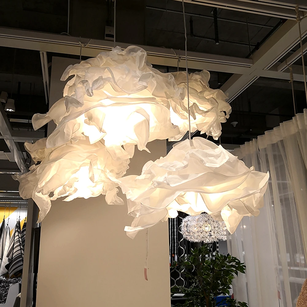 Art DIY Cloud Lamps Shade Flower Lights Shade Ceiling Lampshade Decoration Chandelier Pendant for Living Room Bedroom Bar Use