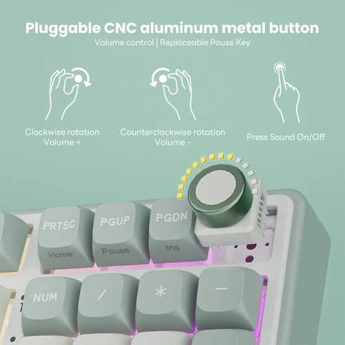 Imagen 2 del producto Teclado mecánico con cable y botón enchufable RK ROYAL KLUDGE R98Pro, junta de 98 teclas, teclado RGB intercambiable en caliente para juegos, teclas MDA