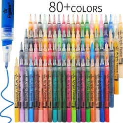 XYSOO 12/28/40/80 Colors 0.7mm Fine Tips Acrylic Painter Marker Pen Waterproof Permanent Art Markers Set DIY Craft All Surfaces