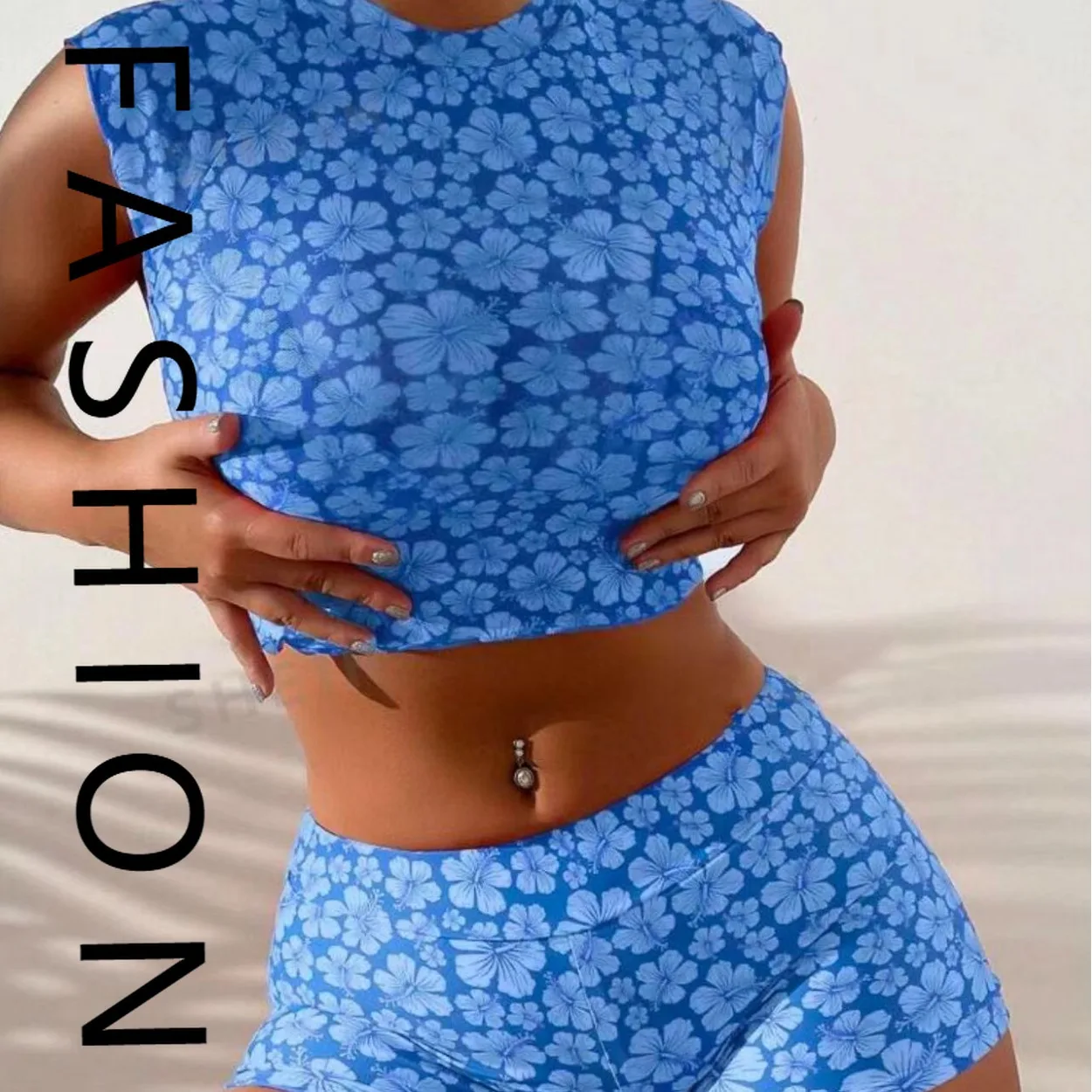 Новинка 2025 года, бикини из трех частей с разрезом на плечах, сексуальный костюм, купальник, тонкий бикини с принтом, консервативный чехол для живота