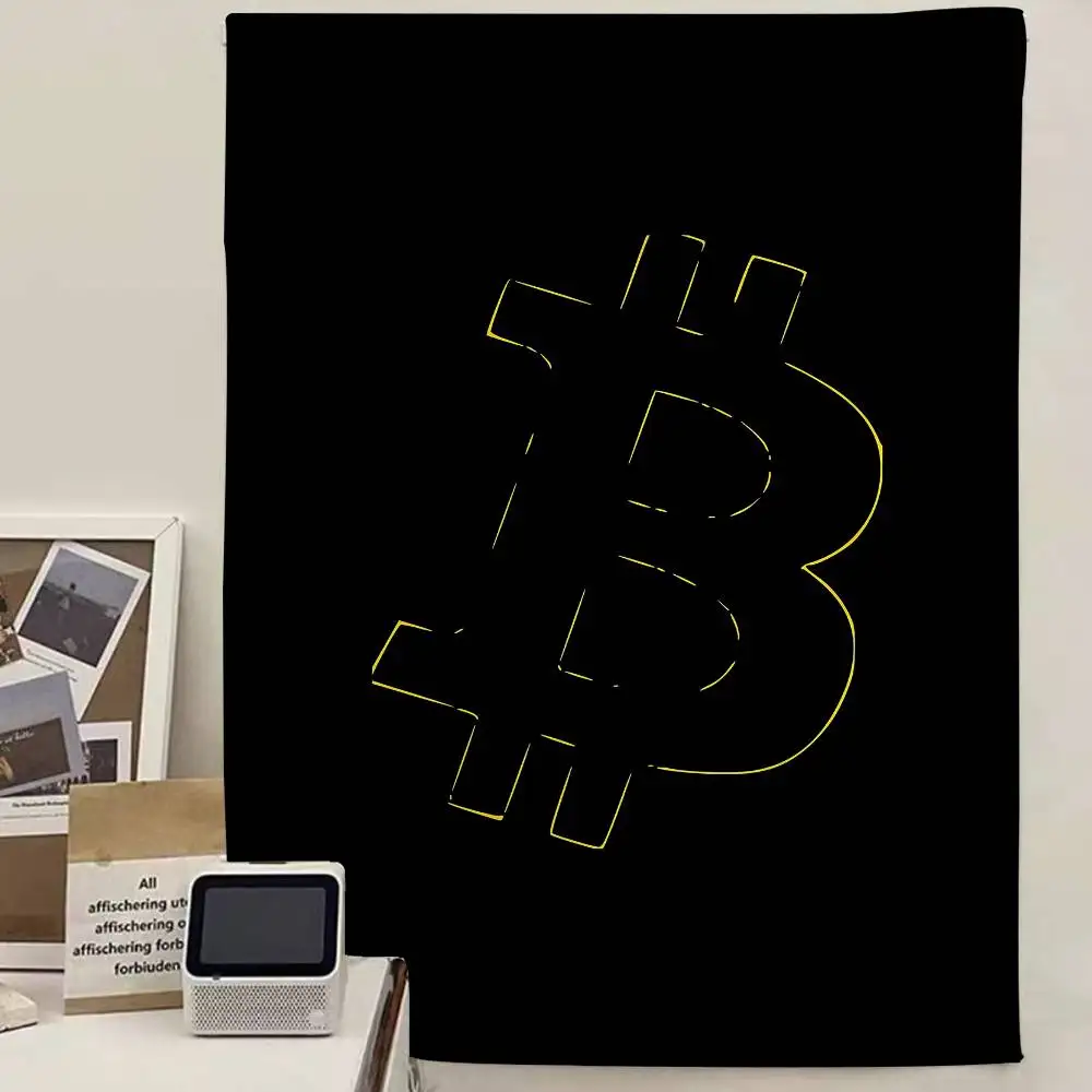 Luxury Bitcoins DIY Wall Tapestry Art Science Fiction Room Home Decor Wall Art Decor