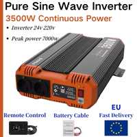 FCHAO DC to AC 3500W Pure Sine have Inverter Inversor 24V V for Home Camping And RV Peak Power 7000W with LCD Display