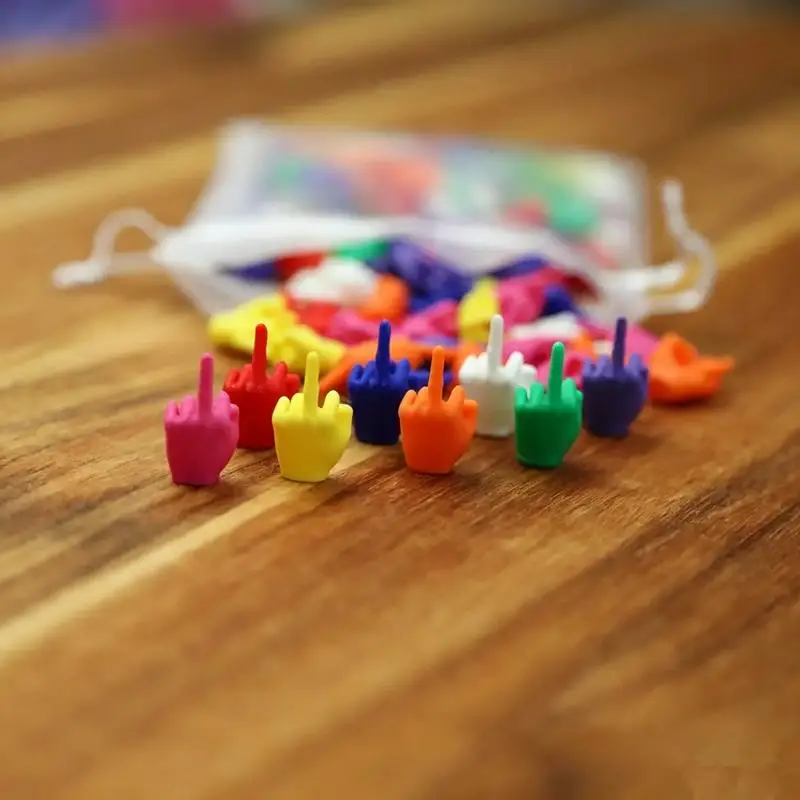25/50/100Pcs 3D Print  Statue Gesture Spoof Finger-shaped Desktop Ornaments Party Fun Colorfu Finger Small Gift