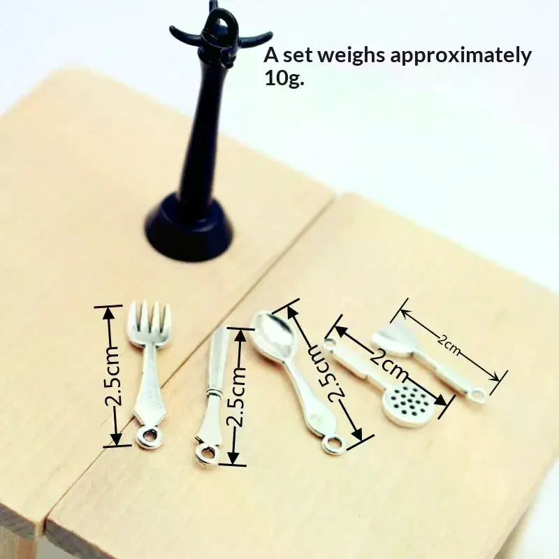 6Pcs Kids Pretend Play Toy Dollhouse Kitchen Utensil Vertical Hanging Spoon Spatula Spoon Set Miniatures Model Kitchen Accessory