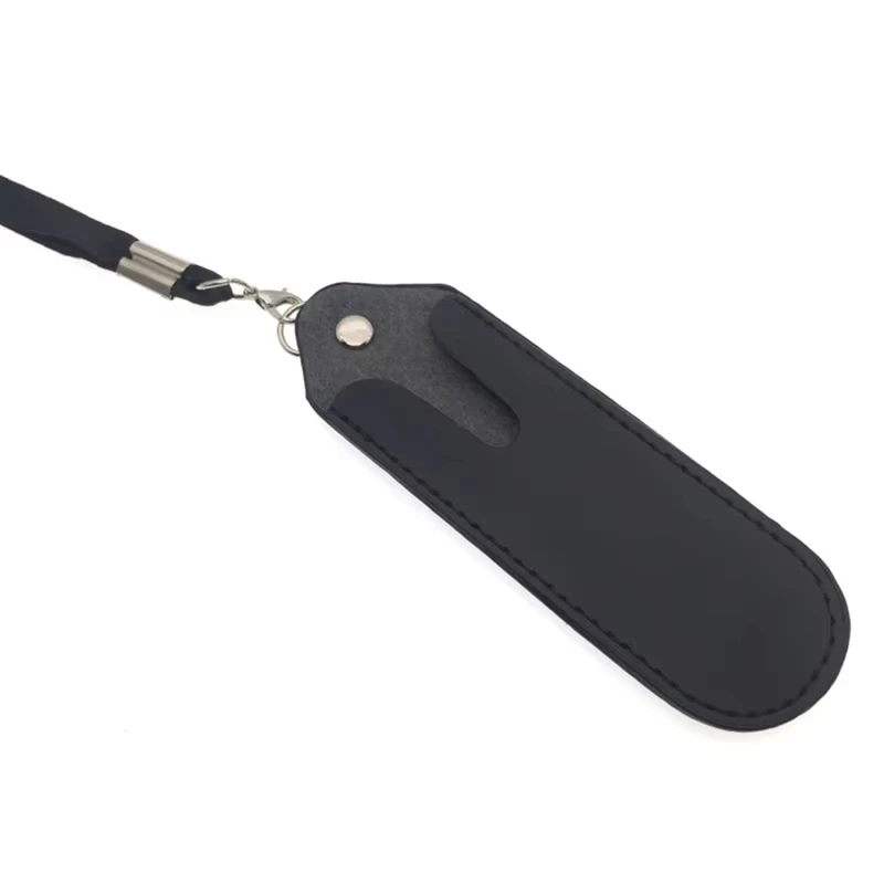 Black Leather Electronic Cigarette Holder Case Portable Vape Pen Pouch with Keychain Anti Scratch Protective Sleeve for Smoking