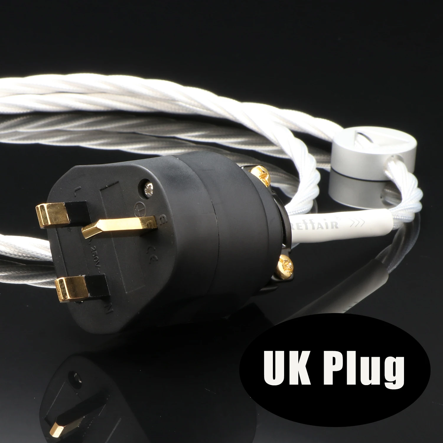 Hifi power Cable 7N occ Single-Crystal Copper Silver Plated Audio power supply cable  12AWG  For  CD Player Speaker and Amplifie