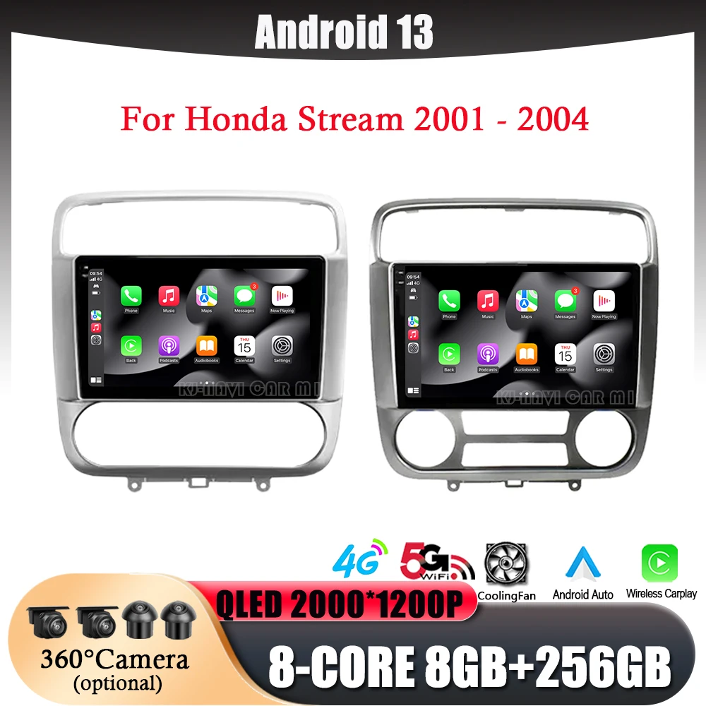 

9"Android 13 For Honda Stream 2001 - 2004 Screen Car Auto Radio Video Stereo GPS Navigation Multimedia Player WIFI DSP NO 2DIN