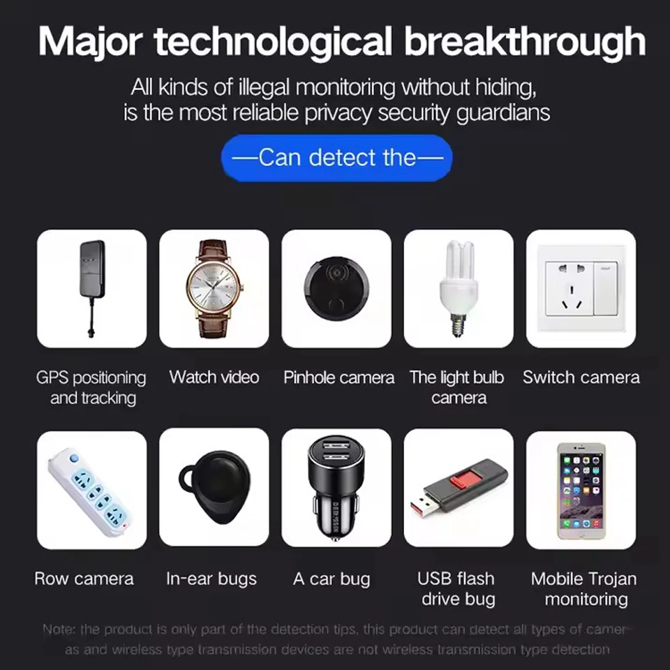 Portátil sem fio wifi câmera detector de insetos anti espião gadgets wiretap escondido pinhole cam/gsm/gps localizador microfone bloqueador laser