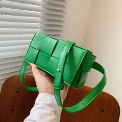 Heuptasjes Geweven Lederen Kleine Heuptassen Voor Dames Luxe Merk Tas Geweven Crossbody Tas Eenvoudige Rastertas Kleine Vierkante Tas