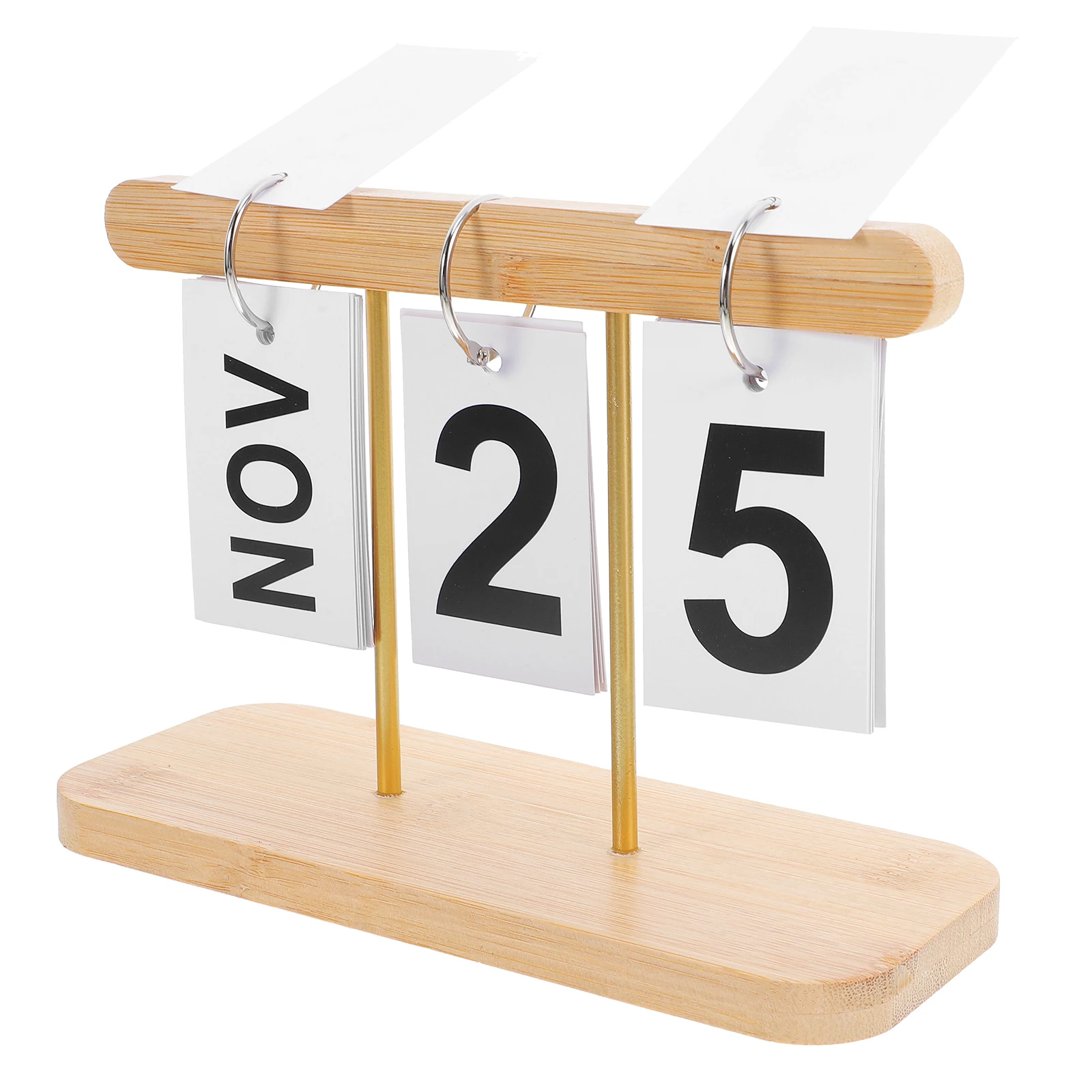 

Wooden Flip Calendar Desk Perpetual Daily Decorative Bamboo Iron Home Office Table nament Mini Cute Printer Friendly Desktop