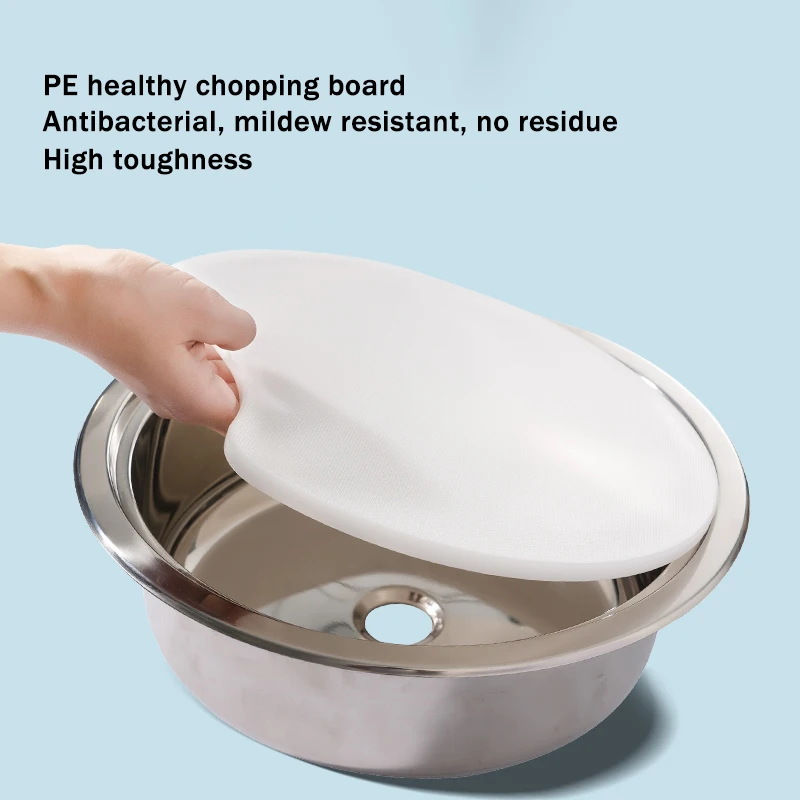 RV Stainless Steel Round Vegetable Sink With Cutting Board With Cover Plate Kitchen Sink Stainless Steel Retrofitting Accessorie