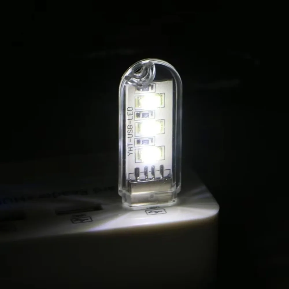 Portable 3LED USB Night Light White Light Mini Night Lamp 5V DC Table Lamp Bedside