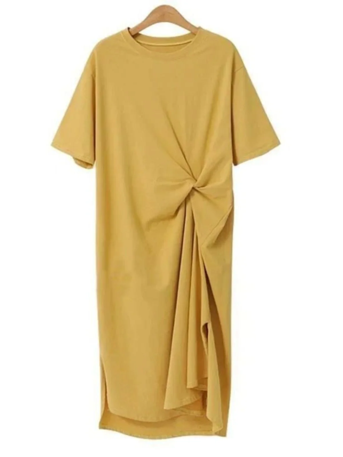 T-shirt Long femme jupe couleur genou longueur Dr Street Sle l taille ort Sve rond Ne été Dr