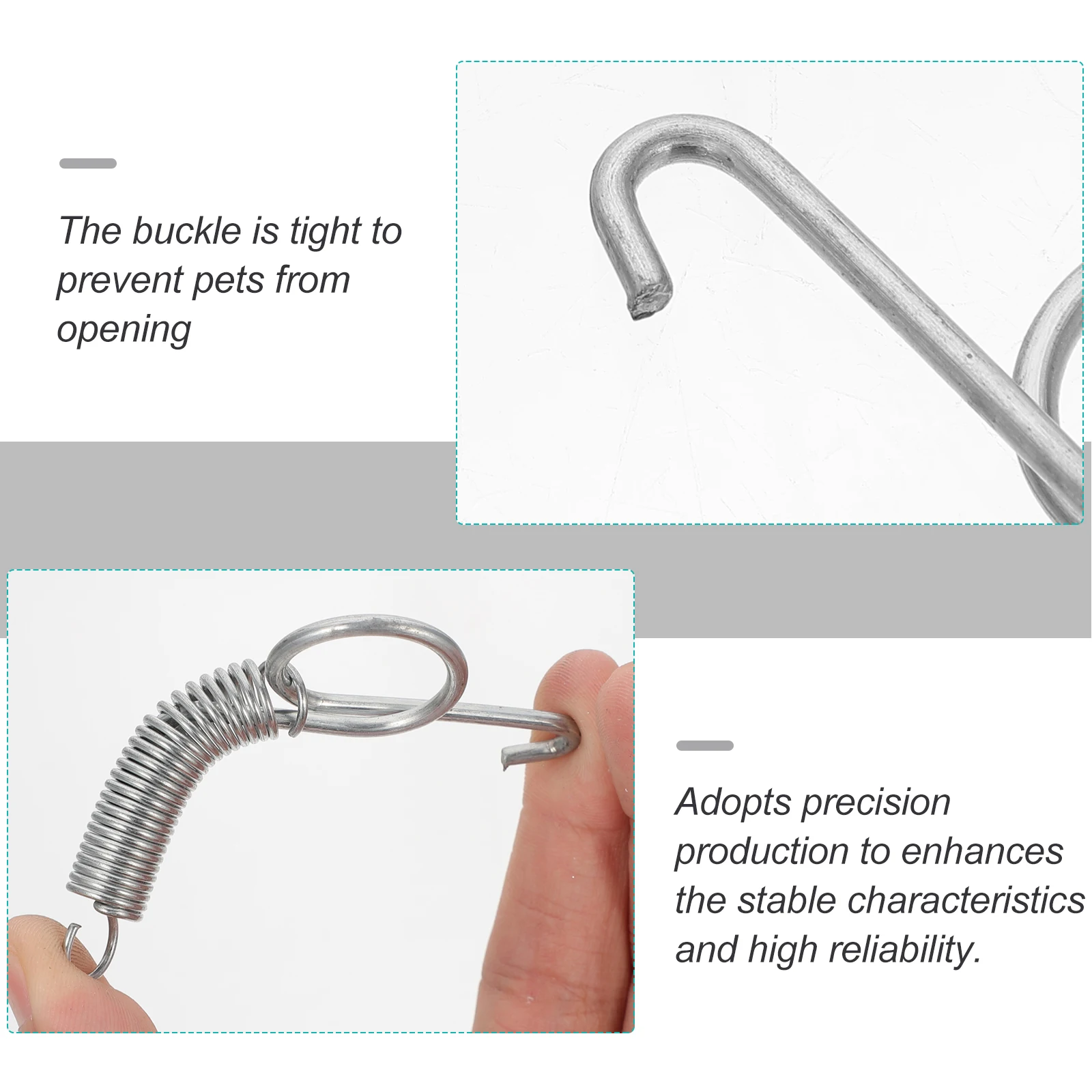 

20pcs Cage Door Hook Spring Strong Metal Clips for Chicken Pigeon Quail Bird Cages Easy Install Escape Prevention