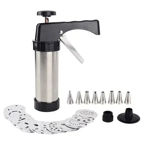 21Pcs/set Stainless Steel Cookie Decorative Machine Baking Tools Kitchen Accessories Biscuit Maker Biscuit Hand Pressing Machine