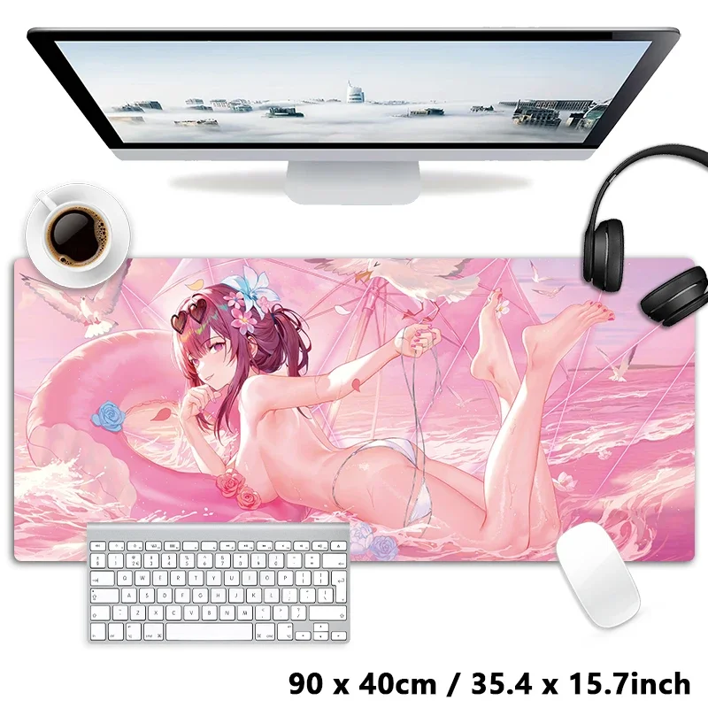 Honkai Star Rail Kafka مثير بيكيني الفتيات NSFW XXL ماوس الوسادة كمبيوتر محمول كبير عدم الانزلاق لوحة المفاتيح مكتب الحصير ماوس
