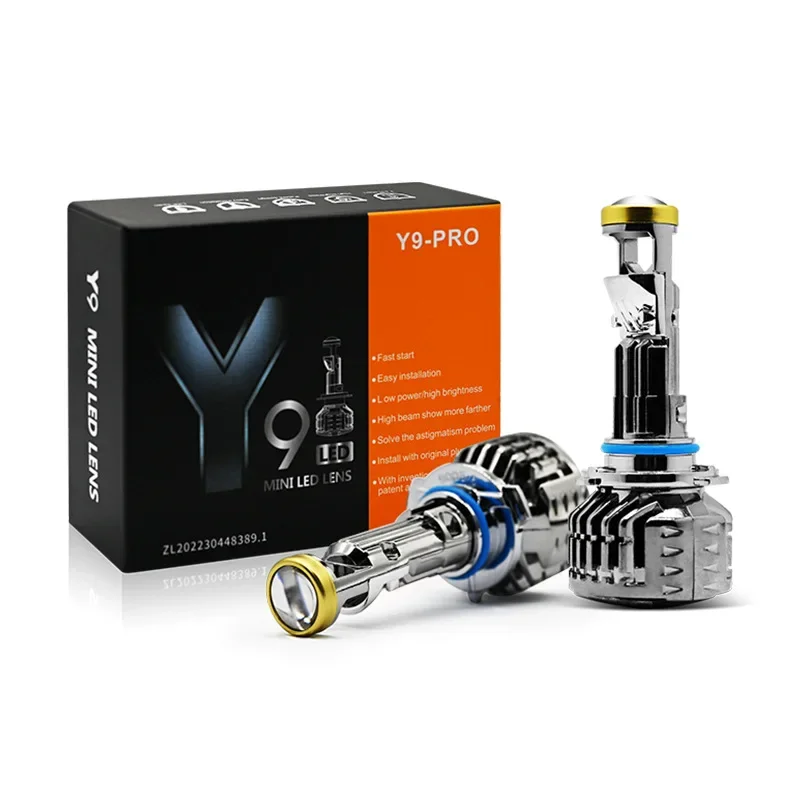 Xintianguang 2 Stuks Auto Led Koplampen Bifocale Lens Y9pro Mini Kleine Lens Fisheye Licht H4 H7 H11 9005 9006 Geïntegreerde Gloeilamp