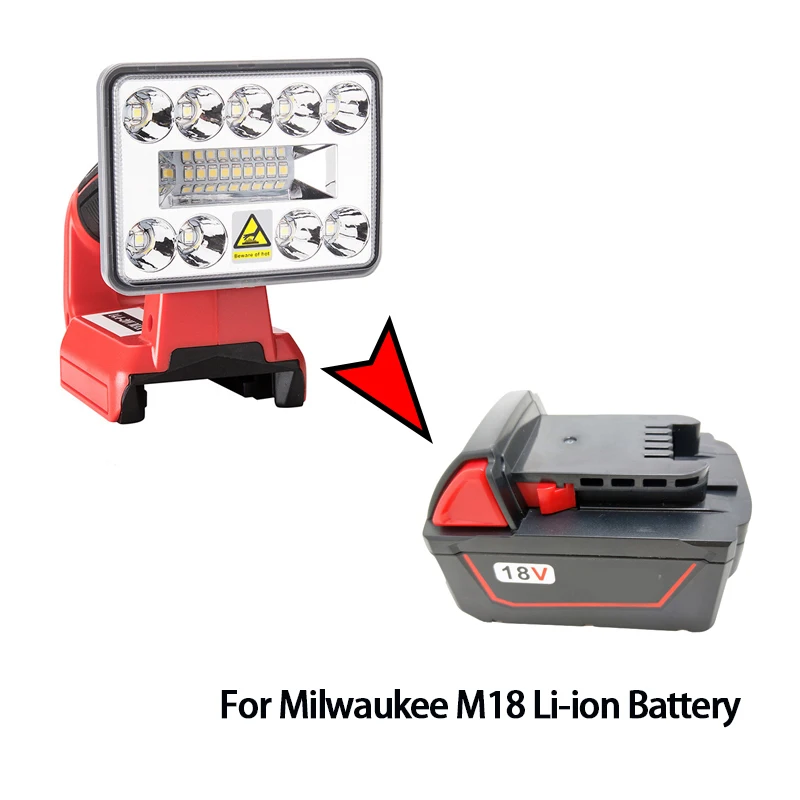 ミルウォーキーツールに使用されるLEDライト、3インチ、屋外および屋内ライト、18vリチウムイオンバッテリー、48-11-1828、48-11-1840