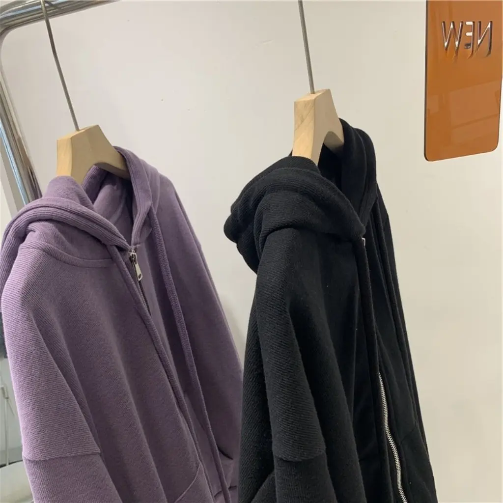 

Women's Self-Retaining Casual Hooded Sweater Half-Zipper Loose Long-Sleeved Top for Autumn Winter All-Match Hair Accessory