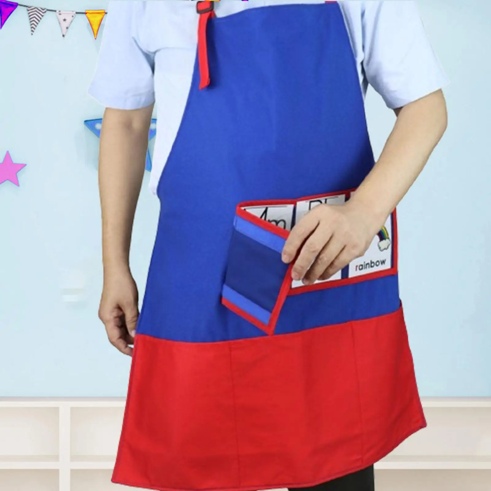 Story Teaching Apron Adjustable Neck Strap Funny DIY Storytelling Apron for School Painting Drawing Kindergarten Childrens