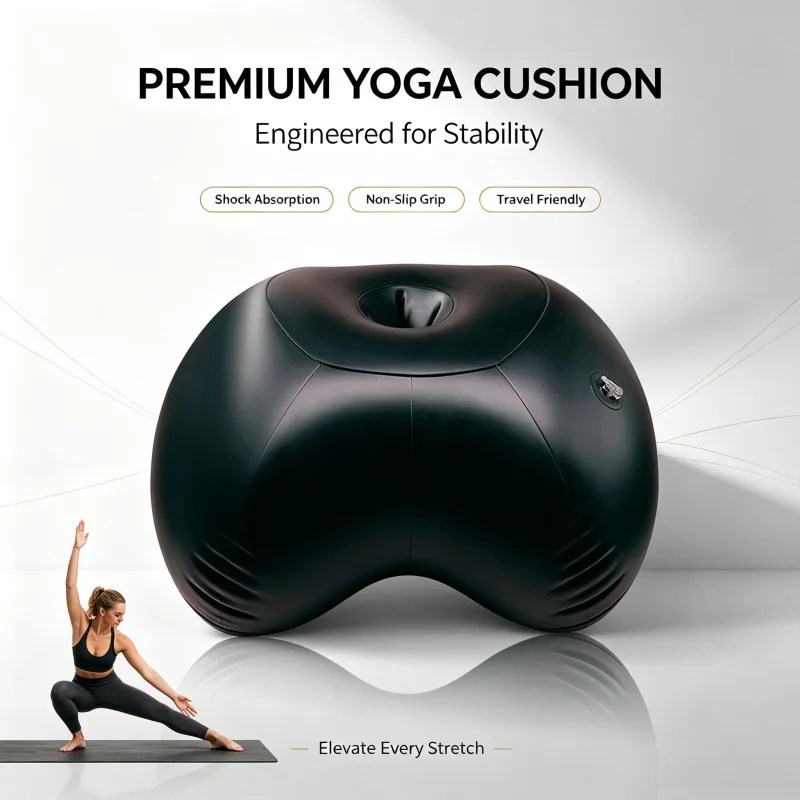 Dual Purpose Inflatable Pillow Multi‑Functional Inflatable Yoga Balance Ball Cushion for Home Gym Yoga Pilates Workout Training