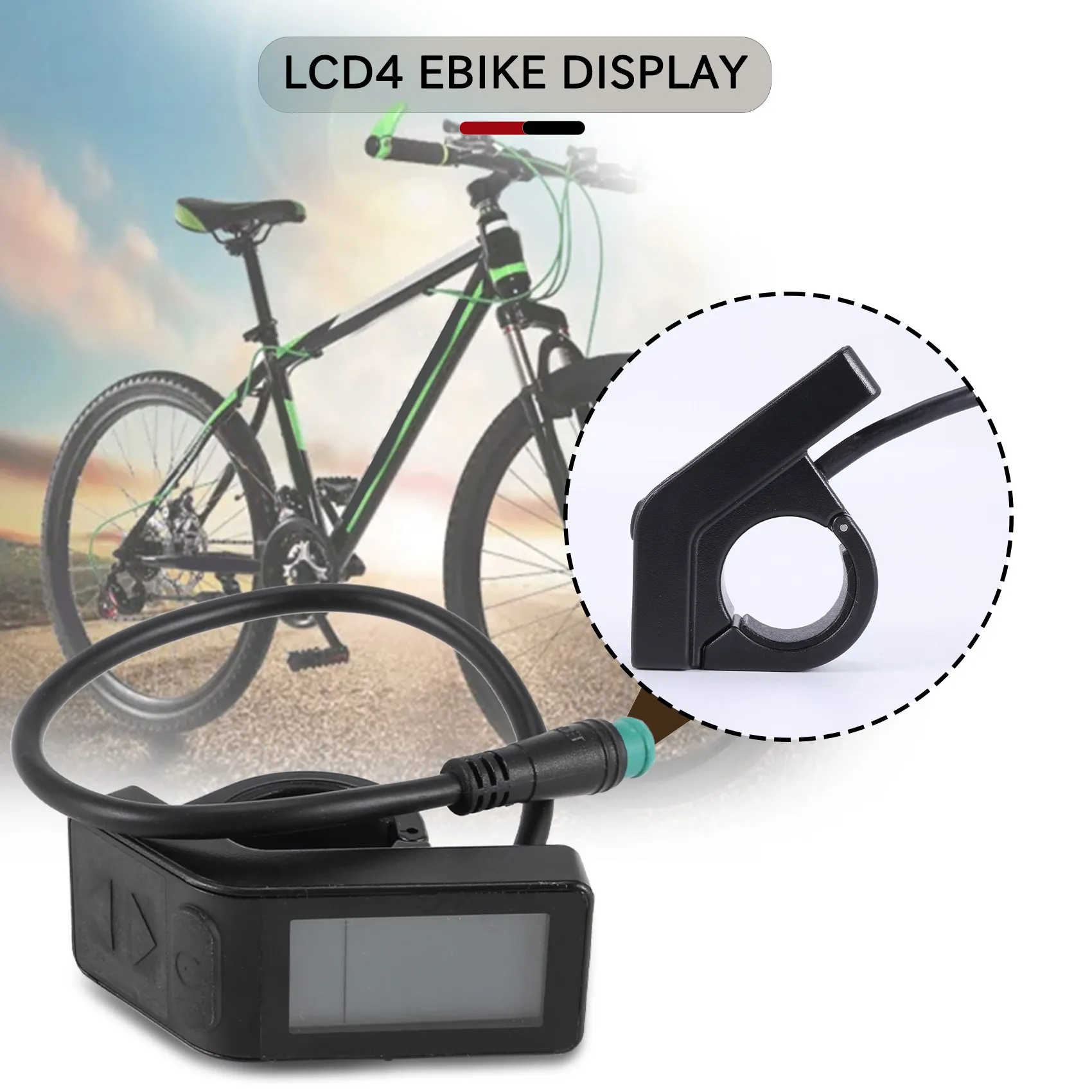 Ebike Display 24V/36V/48V KT LCD4 Mini Display Waterproof Bike Controller Kits for KT Controller