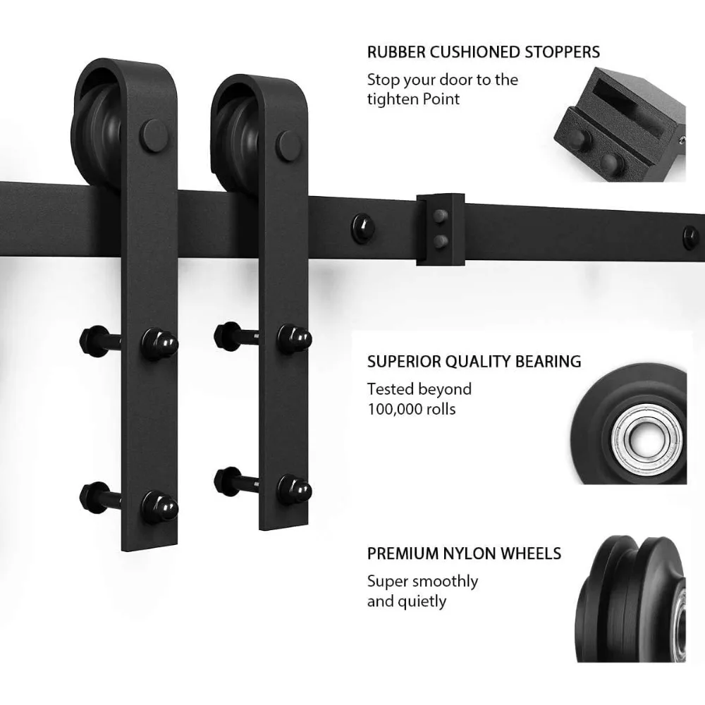 باب الحظيرة الزجاجي مقاس 36 × 84 بوصة مع طقم مسار منزلق بطول 6.6 قدم، يتضمن المقبض، محفور مسبقًا لسهولة التجميع، شركة PVC المقاومة للماء #5