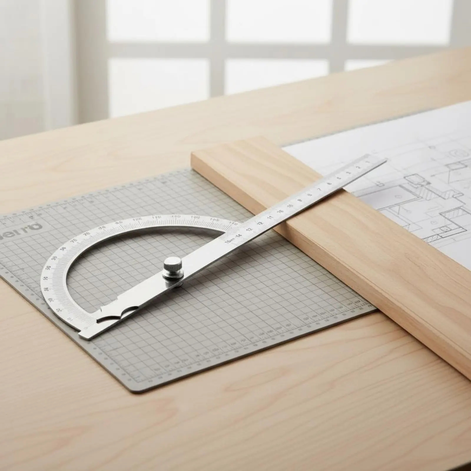 Universal Angle Locator High Precision Stainless Steel Protractor 0-180 Degree Protractor Multifunction Adjustable Angle Ruler