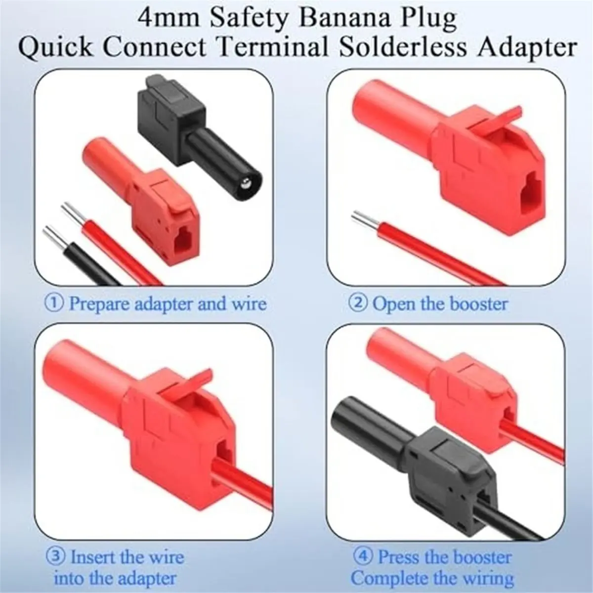 4mm Banana Plug Solderless Connector 32A Shroud Banana Plug Adapter for Multimeter Testing Circuit Oscilloscope