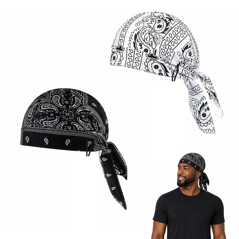 

Paisley Cooling Headscarf Cap Breathable Sweat Wicking Durag Lightweight Stretch Bandana Outdoor Cycling Running