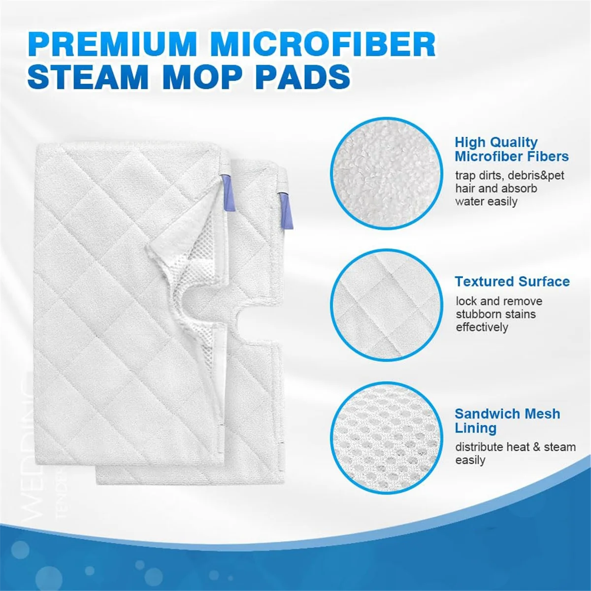 8PCS Reusable Steam Mop Replacement Pads for S3500 Series /S3501/S3601/ S3550 /S3801 /S3901 /SE450/ S3601D /S3901D