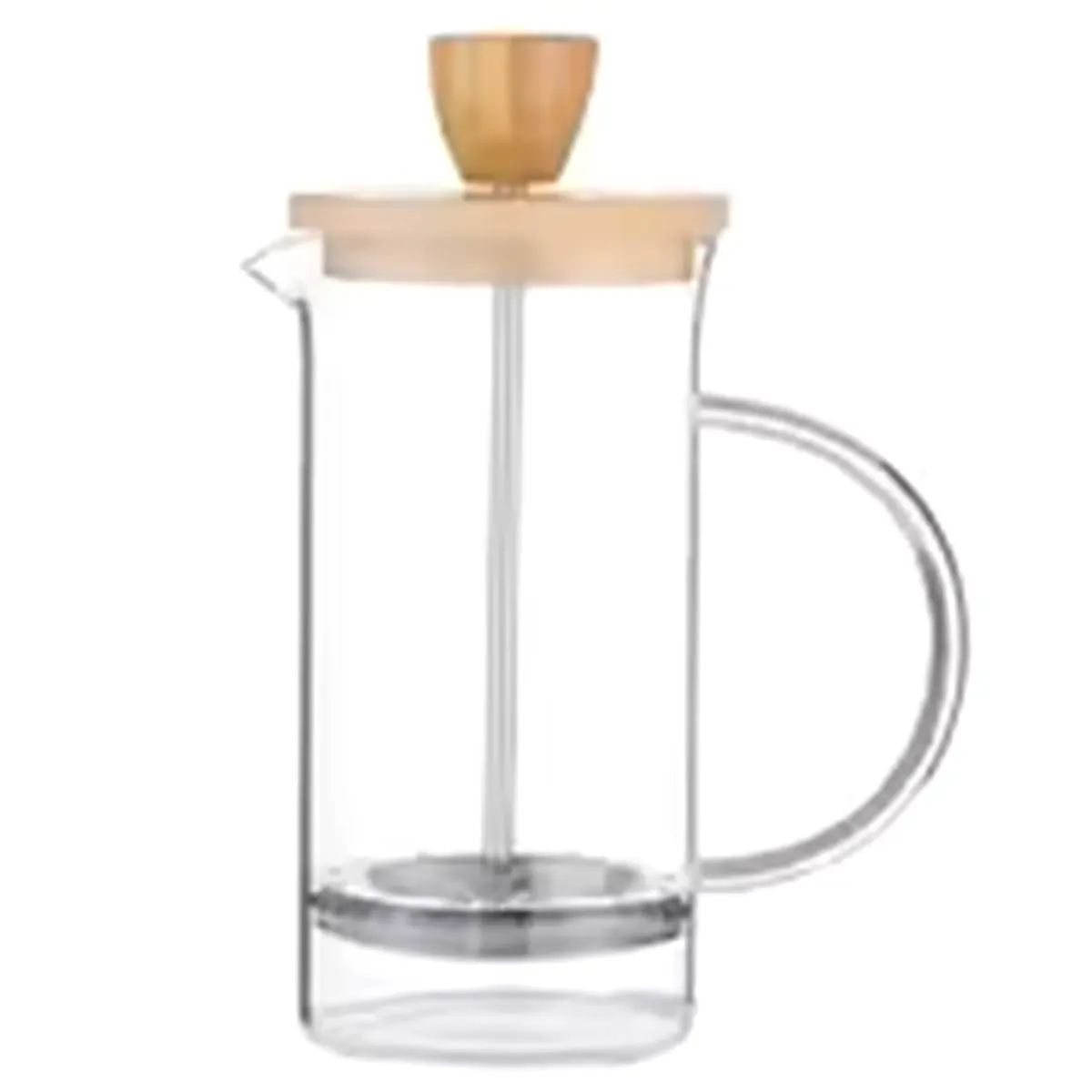 A56K Coffee French Press Pot with Filter High Borosilicate Glass Hand Punch Coffee Pot Brewings Tea Pot Tools Wooden Lid D