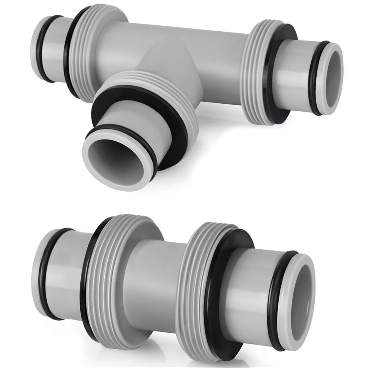 

2Pc Filter Pump Hose Connector,Pool Hose Connector 1.5 to 1.5In 2 Heads and 3 Heads T Joint Pool Hose Connector Coupling