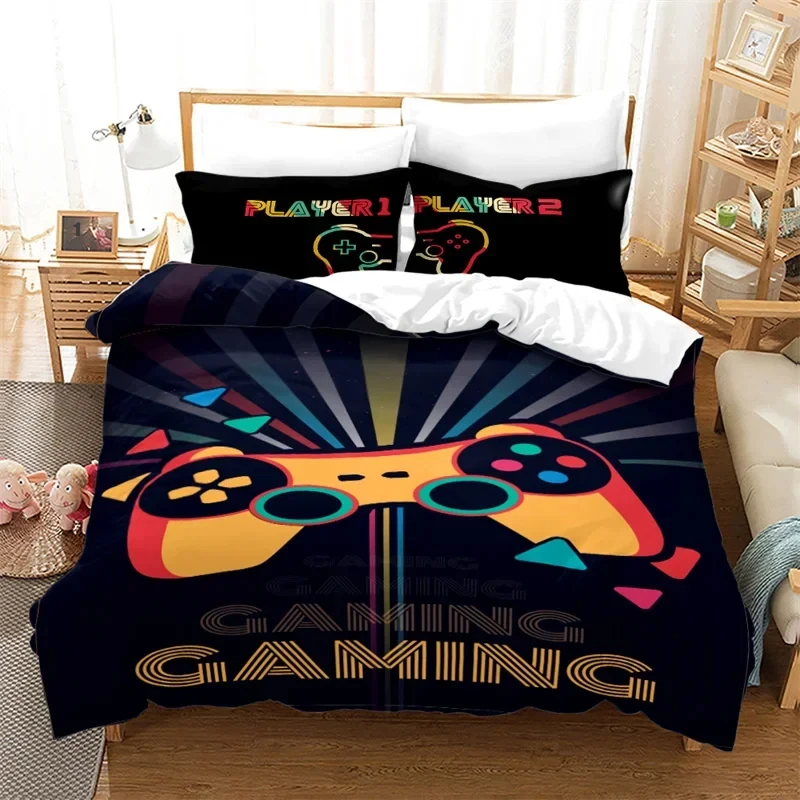 

Gamer Duvet Cover Video Games Modern Gamepad Bedding Set Polyester Single Queen King Comforter Cover For Kids Teens Bedroom Dorm
