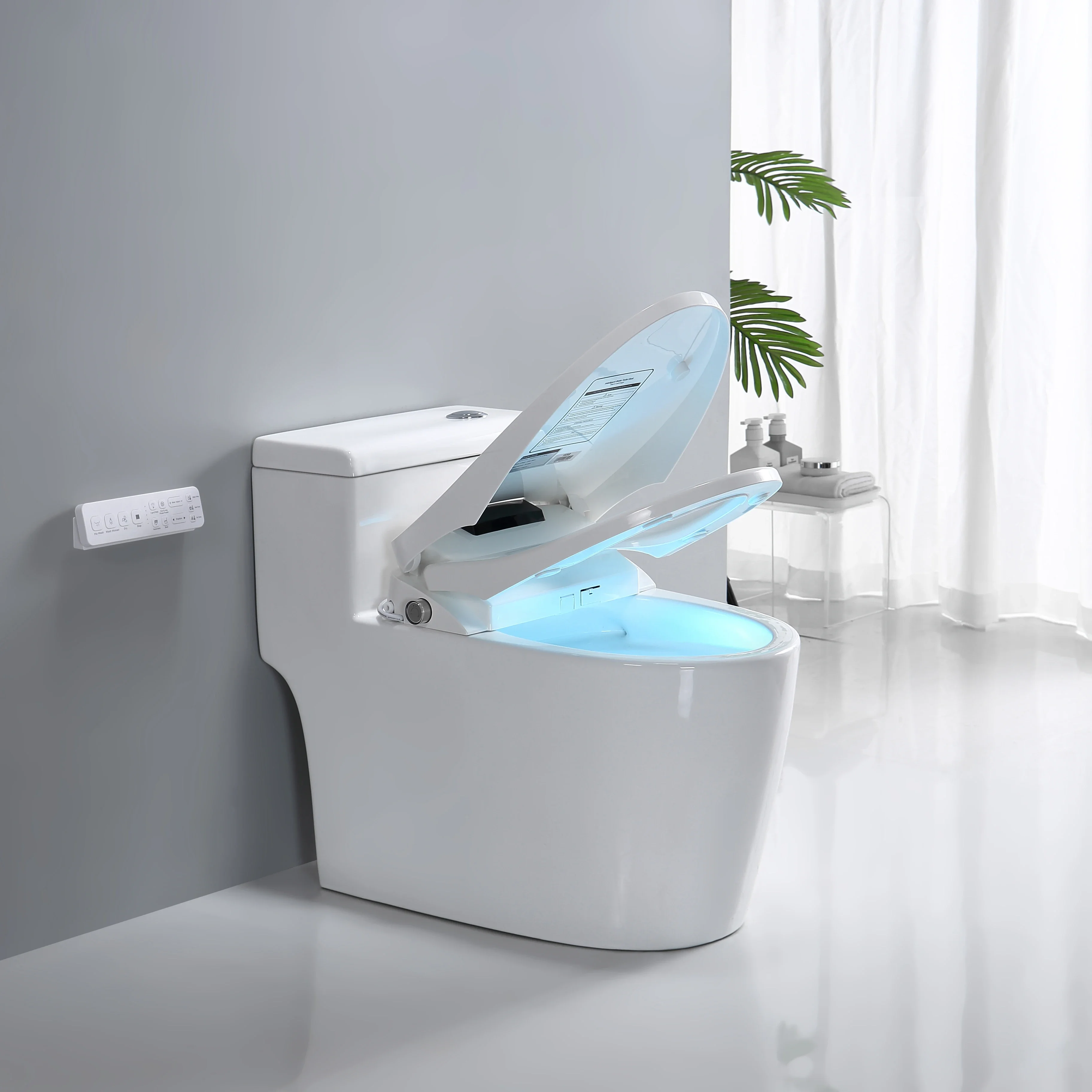 LCD Display Bidet Intelligent Heating Seat Wc Auto Open Smart Toilet Cover Electronic