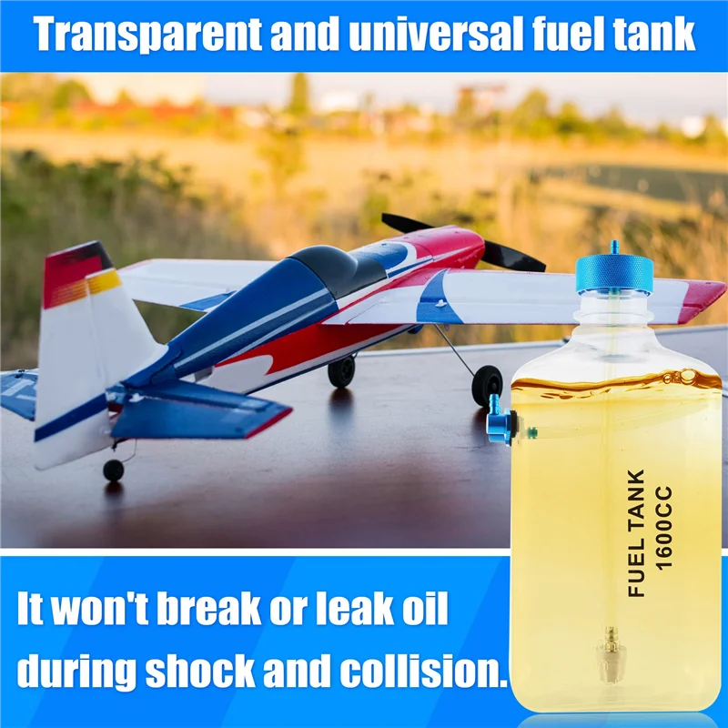MACH-خزان الوقود البنزين زجاجة بلاستيكية شفافة CNC لطائرة RC والغاز والنيترو