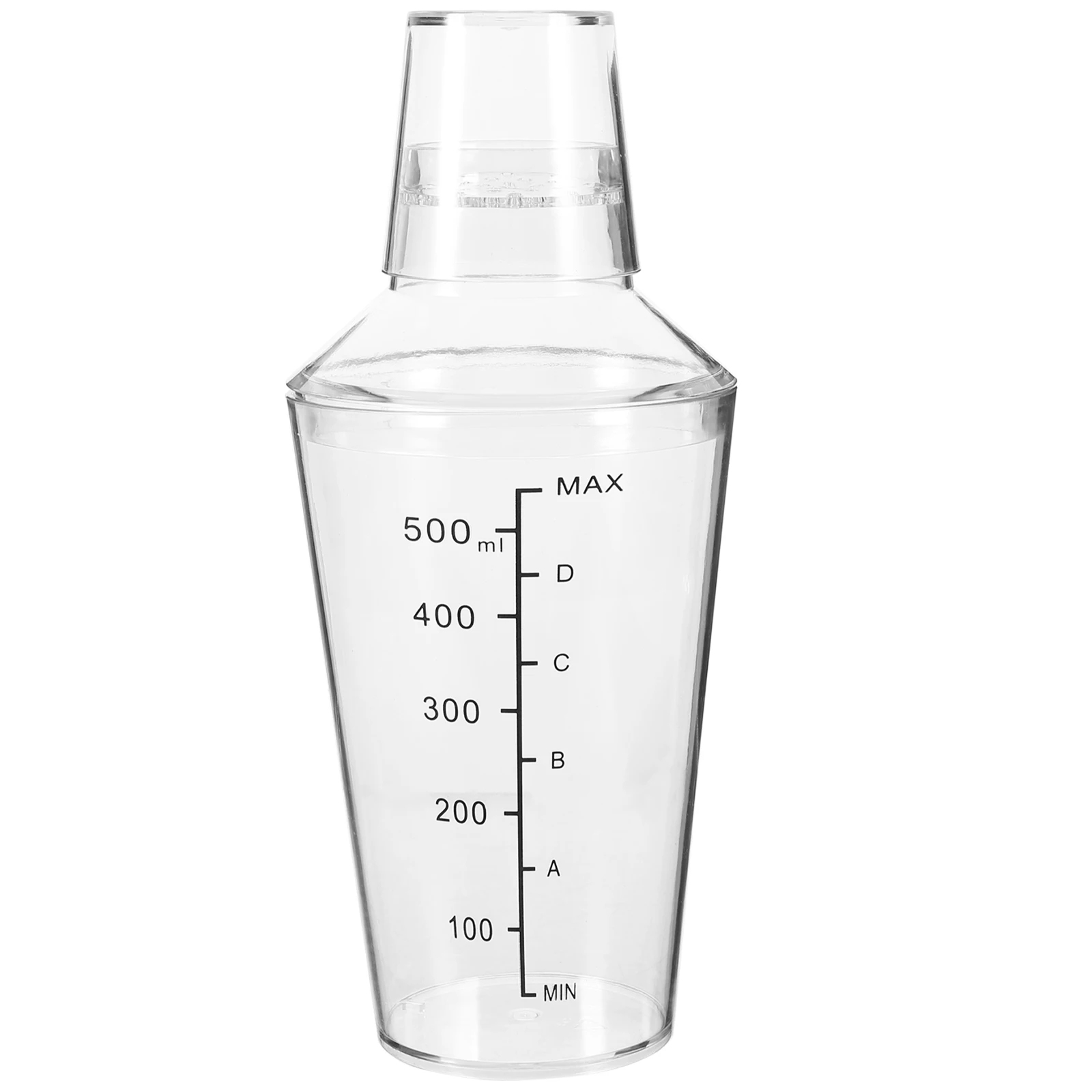 

Transparent Cocktail Shaker 530ml Mixing Cup with Scale for Milk Tea Cocktails Clear Plastic Bartending Drink Maker
